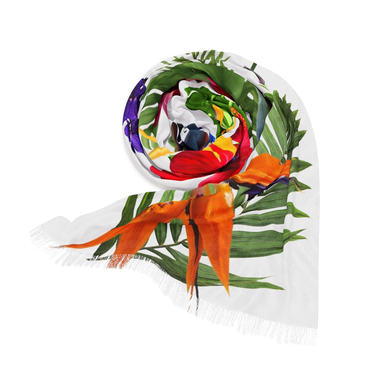Tropical Floral Light Scarf - Vibrant & Stylish Accessory for White Lotus-esque Adventures