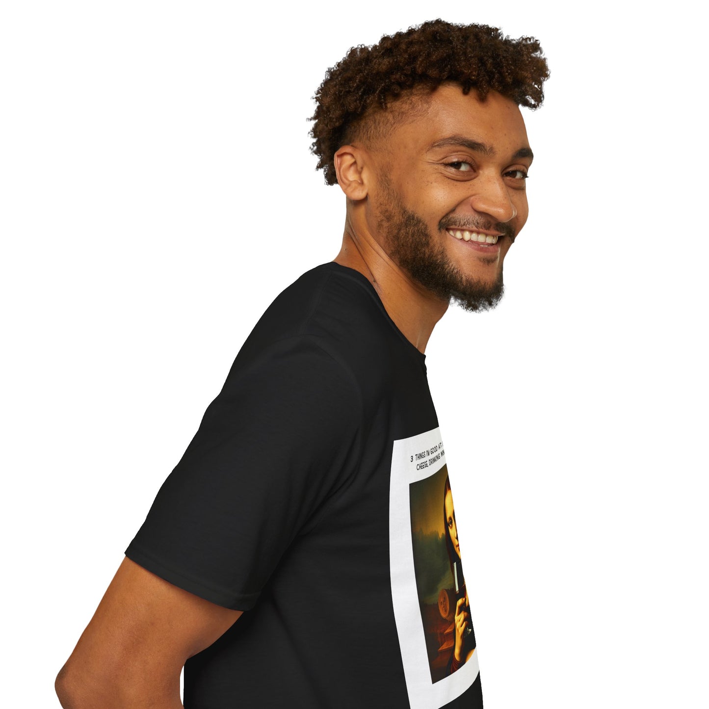 Sip Happens | Mona Lisa Inspired Wine Meme Softstyle Tee T-Shirt