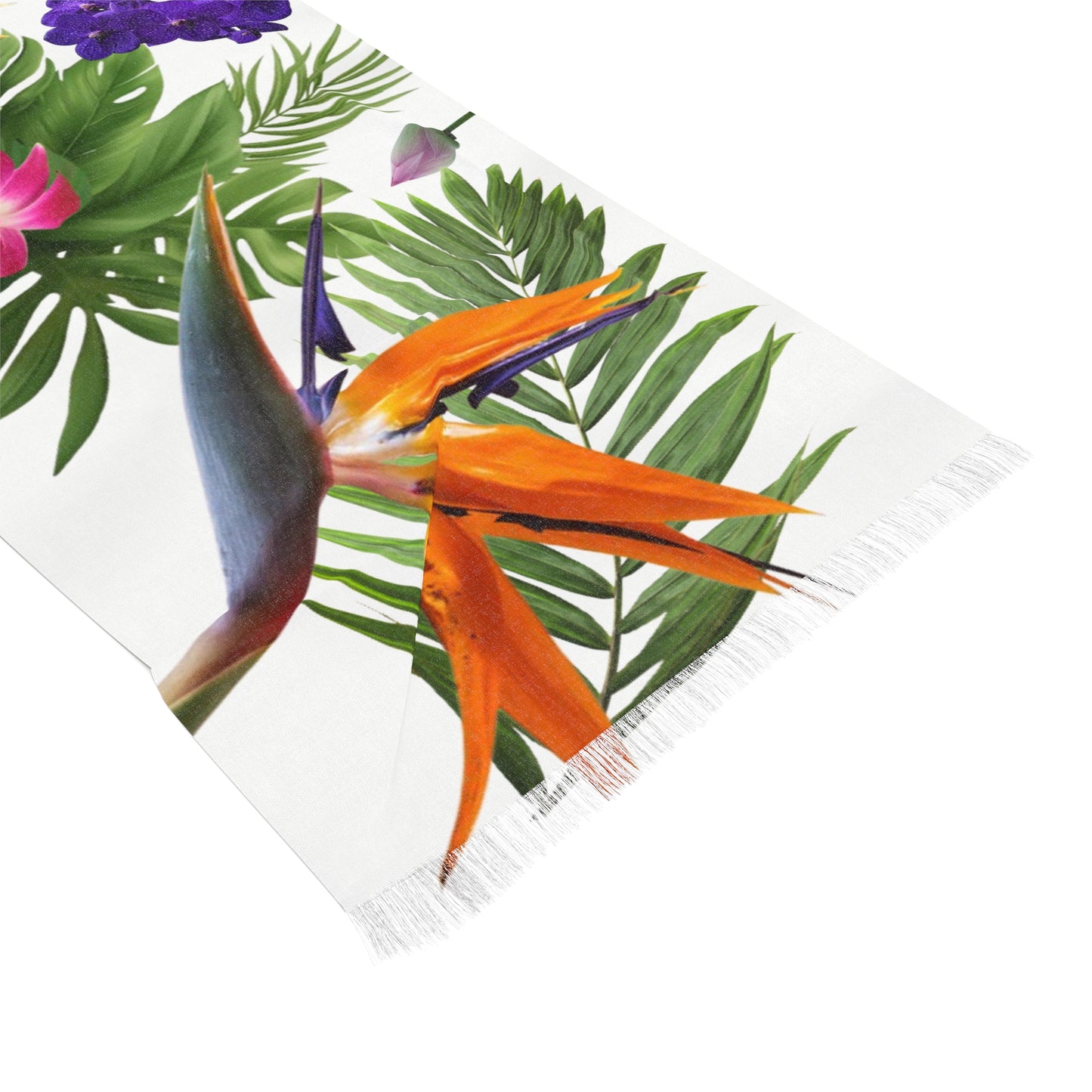 Tropical Floral Light Scarf - Vibrant & Stylish Accessory for White Lotus-esque Adventures
