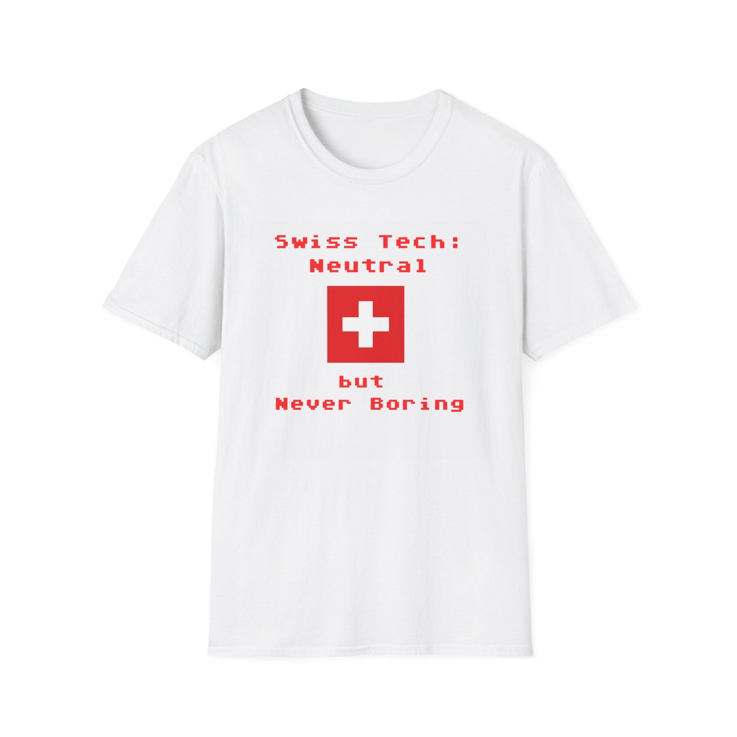 Swiss Tech Neutral Unisex Softstyle T-Shirt – A Must-Have for Crypto Kings & Blockchain Believers! 🚀💰