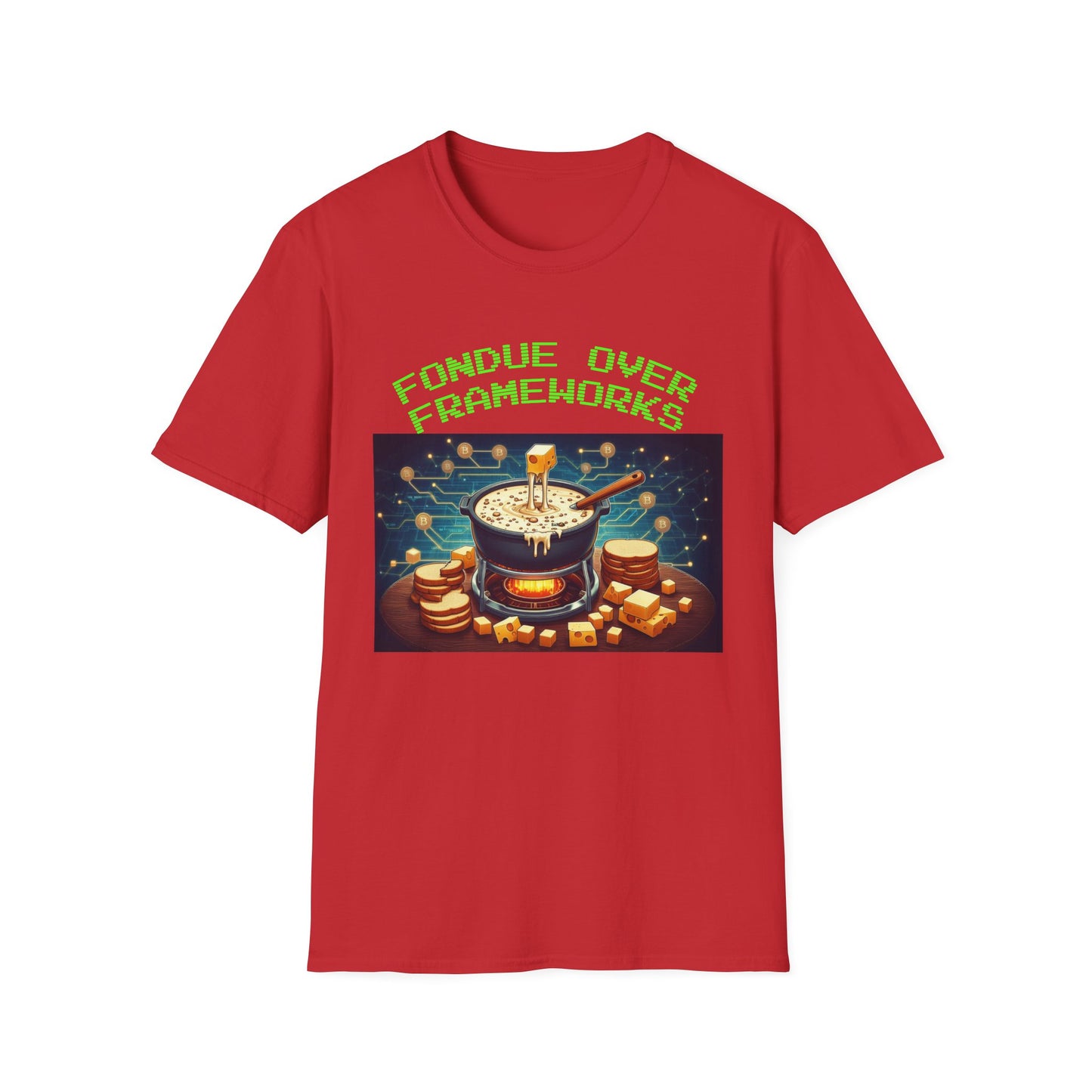 Fondue Unisex Softstyle T-Shirt – A Must-Have for Crypto Kings & Blockchain Believers! 🚀💰