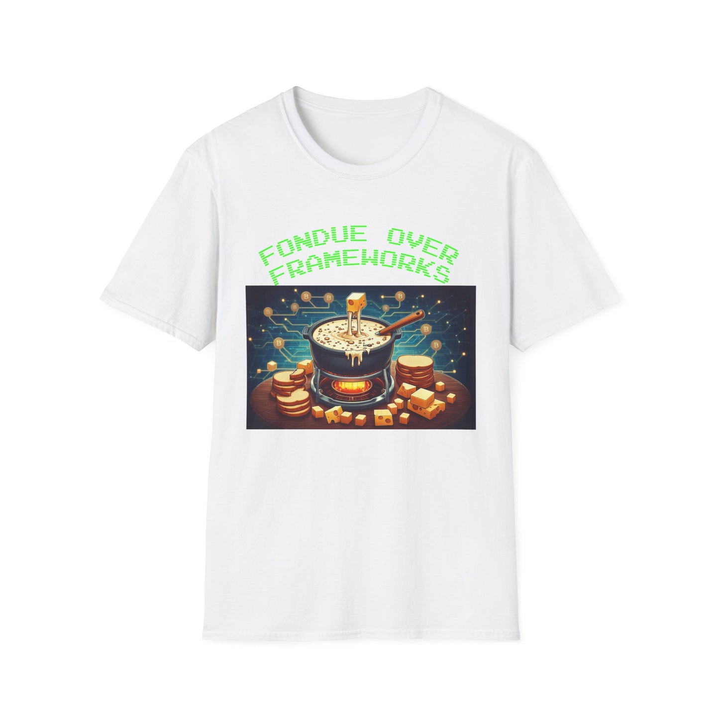 Fondue Unisex Softstyle T-Shirt – A Must-Have for Crypto Kings & Blockchain Believers! 🚀💰