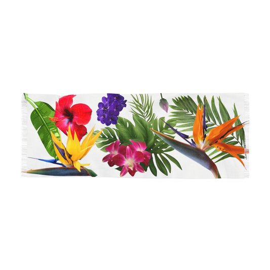 Tropical Floral Light Scarf - Vibrant & Stylish Accessory for White Lotus-esque Adventures