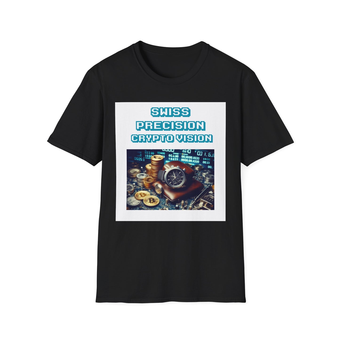 Swiss Precision Crypto Unisex Softstyle T-Shirt – A Must-Have for Crypto Kings & Blockchain Believers! 🚀💰