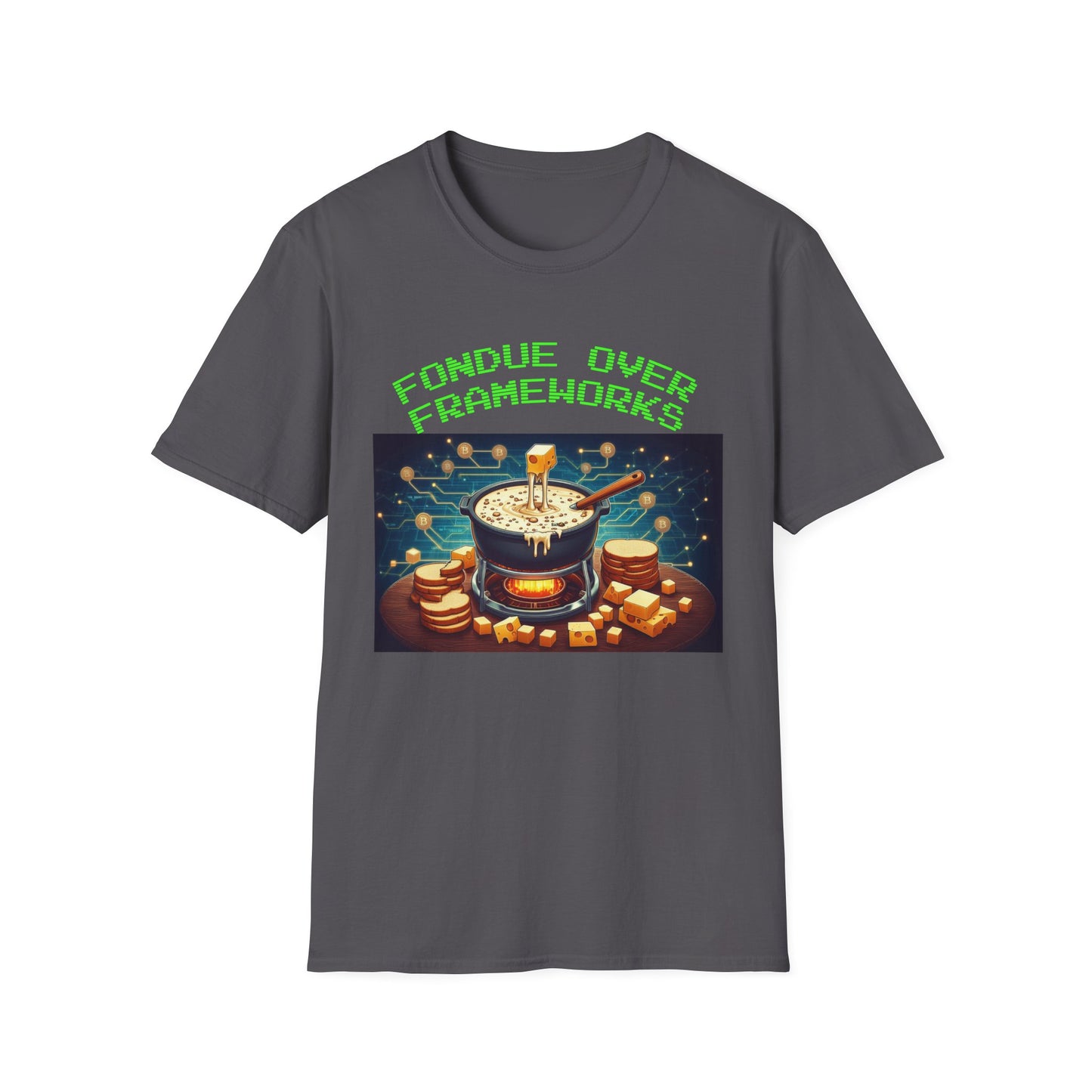 Fondue Unisex Softstyle T-Shirt – A Must-Have for Crypto Kings & Blockchain Believers! 🚀💰