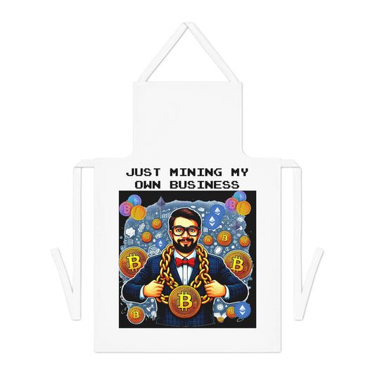Just Mining My Own Business - Witty Cryptocurrency Adult Apron
