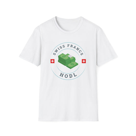 HODL CHFs Unisex Softstyle T-Shirt – A Must-Have for Crypto Kings & Blockchain Believers! 🚀💰
