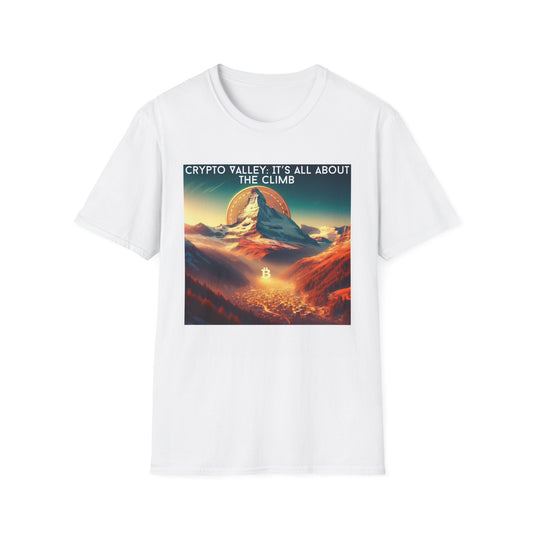 Crypto About the Climb Unisex Softstyle T-Shirt – A Must-Have for Crypto Kings & Blockchain Believers! 🚀💰