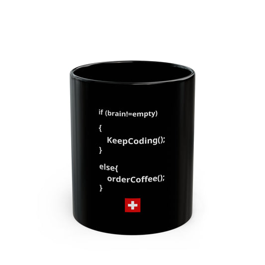 IF Brain Empty Coding Enthusiast Black 11oz Mug - Perfect Gift for Crypto Enthusiasts