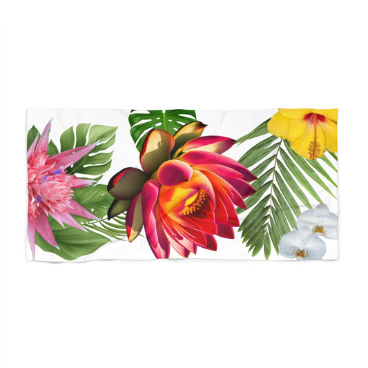 The Lotus Lounge – Luxe Tropical Beach Towel for Summer Escapes