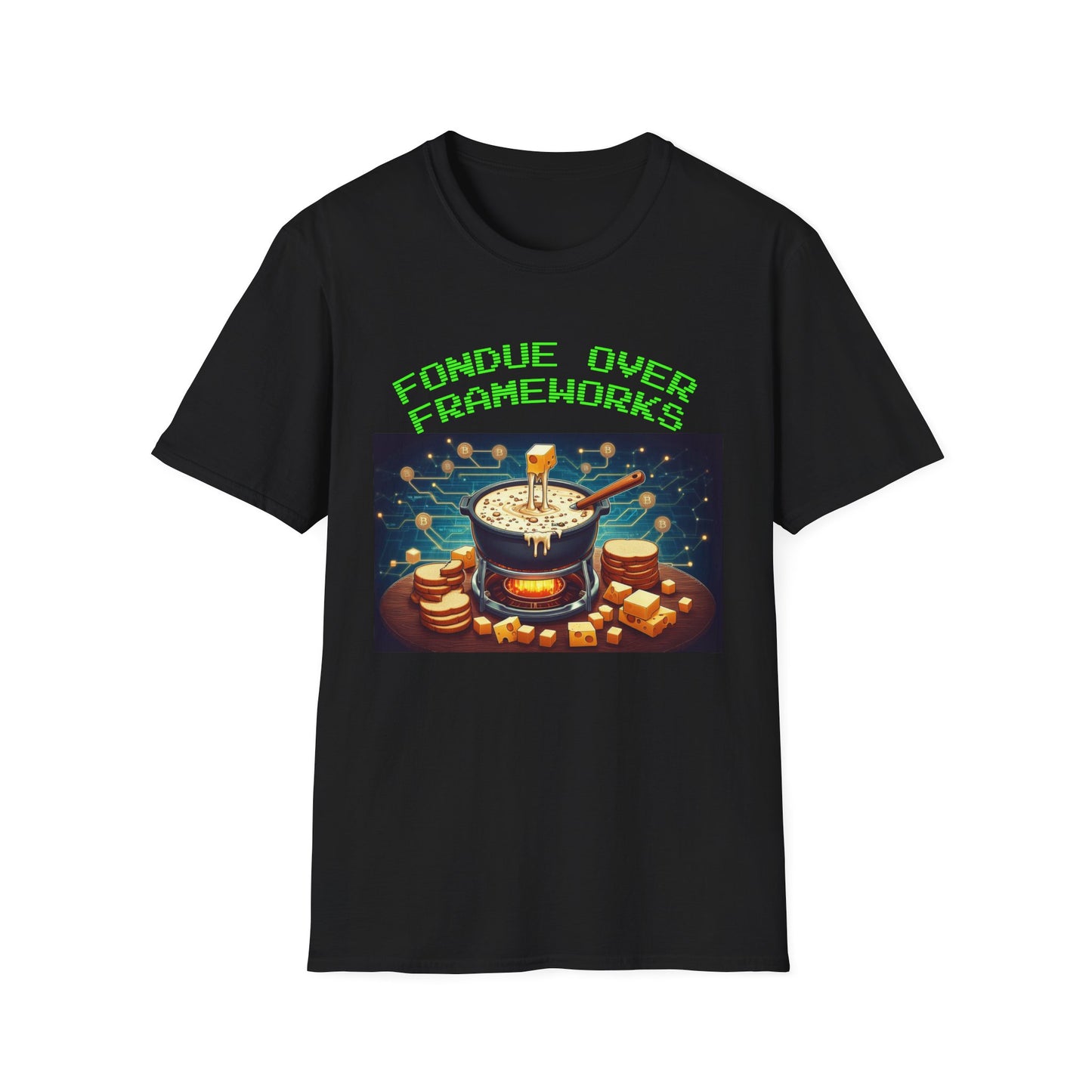 Fondue Unisex Softstyle T-Shirt – A Must-Have for Crypto Kings & Blockchain Believers! 🚀💰