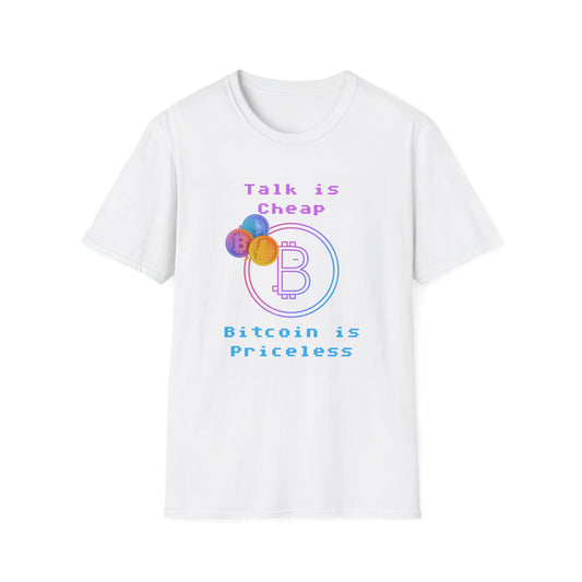 Talk is Cheap Unisex Softstyle T-Shirt – A Must-Have for Crypto Kings & Blockchain Believers! 🚀💰
