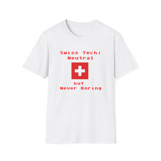 Swiss Tech Neutral Unisex Softstyle T-Shirt – A Must-Have for Crypto Kings & Blockchain Believers! 🚀💰